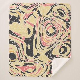 Couverture Sherpa motif de géo de ligne Abstraite, dessin topographi