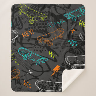 Couverture Sherpa motif de grunge sans soudure Abstrait. Mode de sty