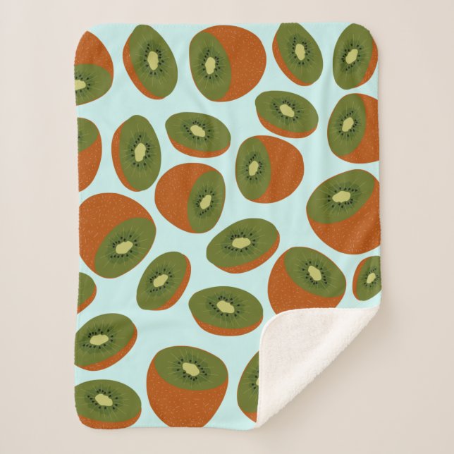Couverture Sherpa Motif de Kiwifruit (Devant)