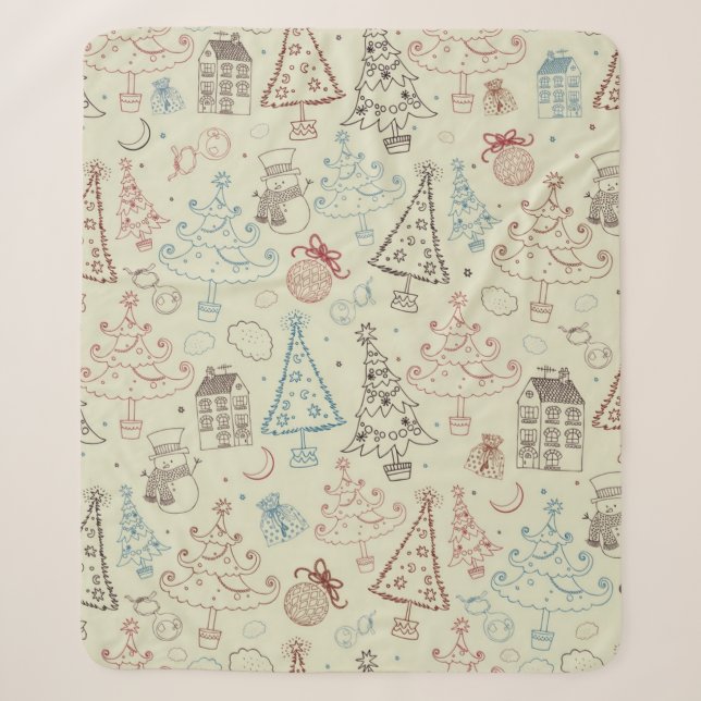 Couverture Sherpa Motif de la nouvelle année (Devant)