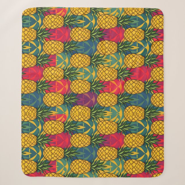 Couverture Sherpa Motif de l'ananas  (Devant)