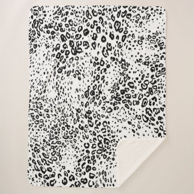 Couverture Sherpa Motif de léopard de neige (Devant)