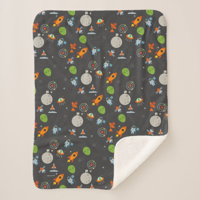 Couverture Sherpa Motif de l'espace (Devant)