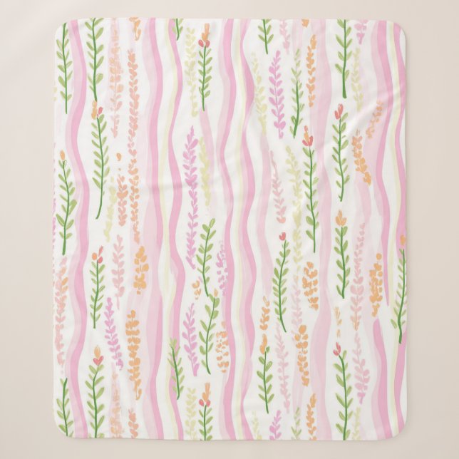 Couverture Sherpa Motif de ligne florale abstrait moderne (7) (Devant)
