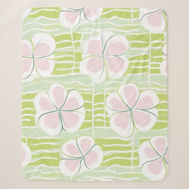 Couverture Sherpa Motif de ligne florale abstrait moderne (9) (Devant)