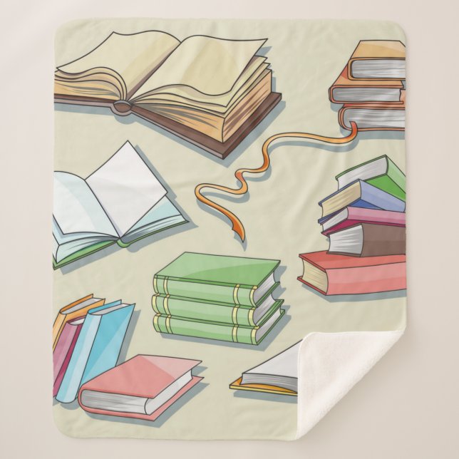 Couverture Sherpa Motif de livre (Devant)