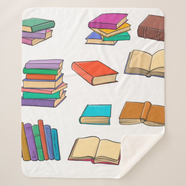Couverture Sherpa Motif de livre (Devant)