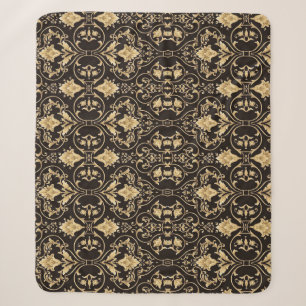 Couverture Sherpa Motif de luxe noir