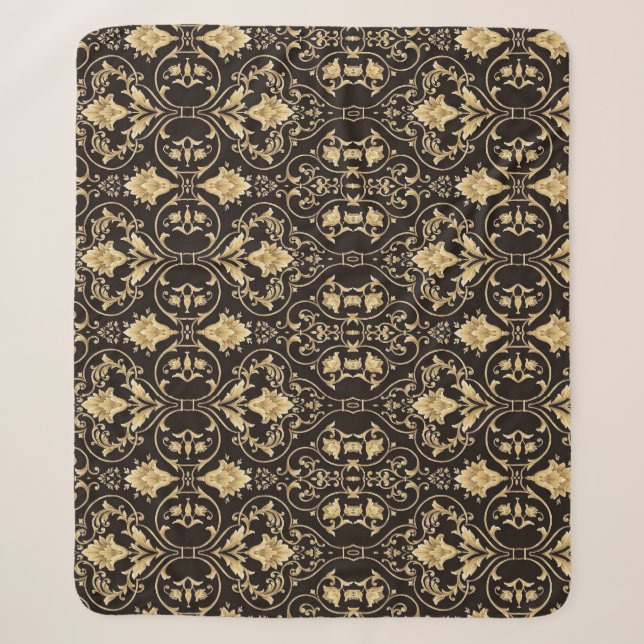 Couverture Sherpa Motif de luxe noir (Devant)