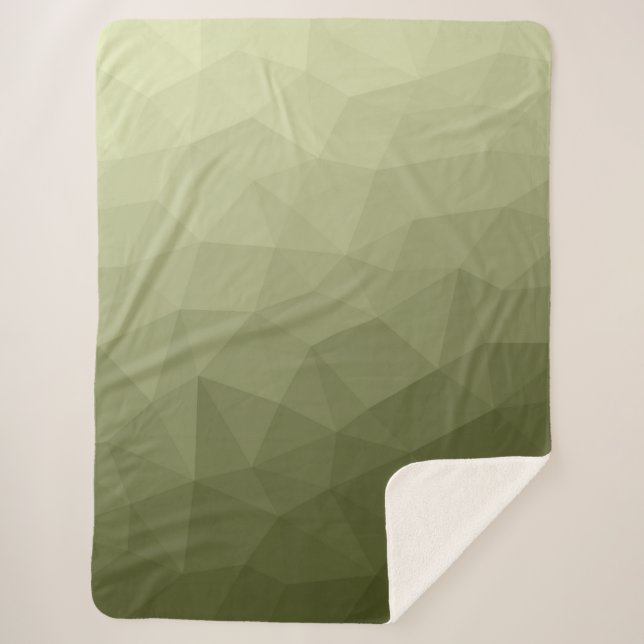 Couverture Sherpa Motif de maillage géométrique dégradé vert clair d (Devant)