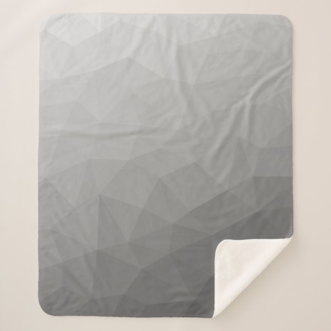 Couverture Sherpa Motif de maille géométrique à dégradé gris (Devant)