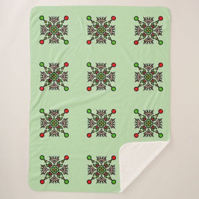 Couverture Sherpa Motif de mandala de Noël (Devant)