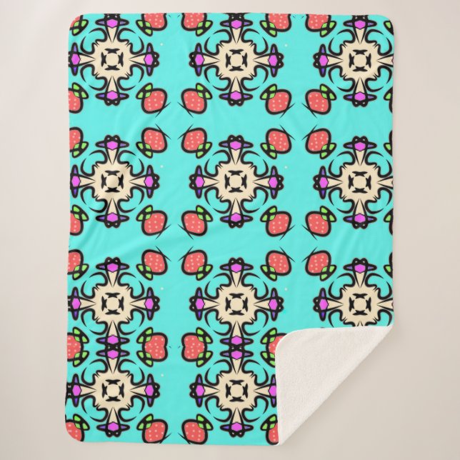 Couverture Sherpa Motif de mandala floral (Devant)