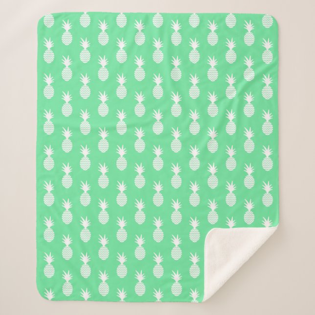 Couverture Sherpa Motif de menthe d'ananas (Devant)