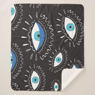 Couverture Sherpa Motif de mode pour les yeux tribaux