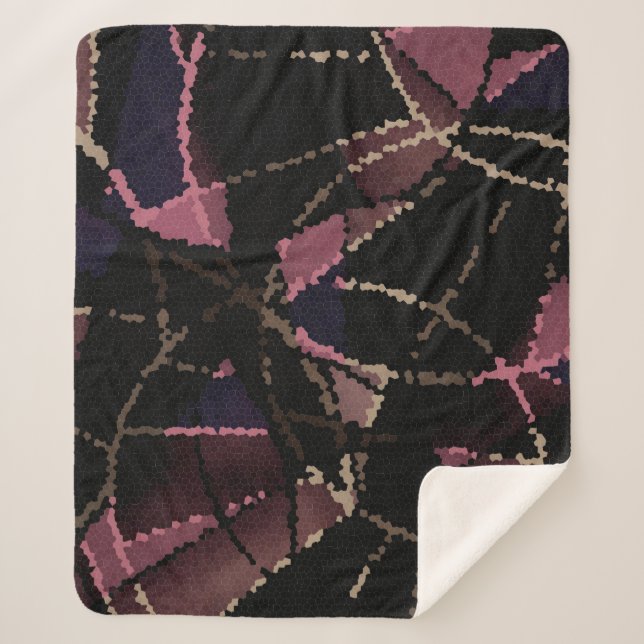 Couverture Sherpa motif de mosaïque Abstrait (Devant)