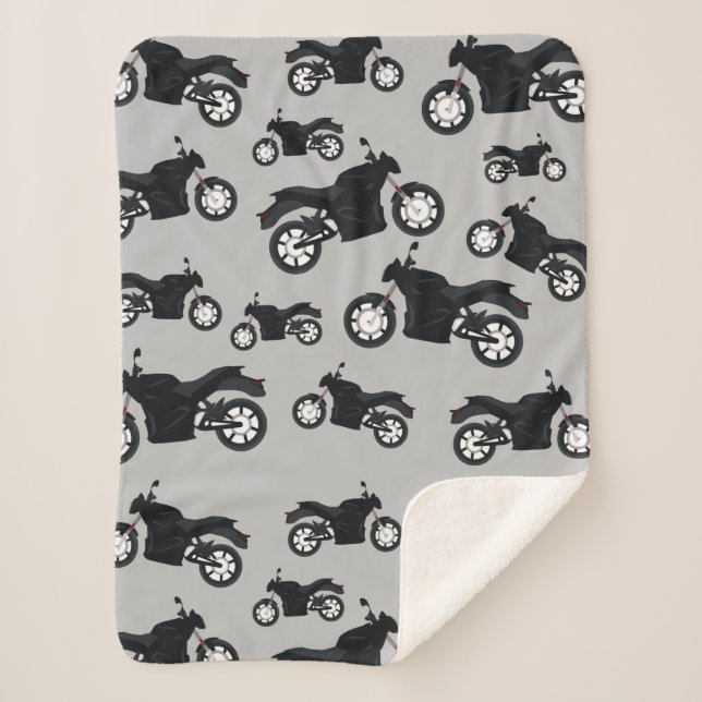 Couverture Sherpa Motif de moto  (Devant)