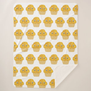 Couverture Sherpa Motif de Muffin de Maïs Carton mignon