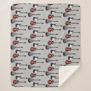 Couverture Sherpa Motif de musicien de guitare électrique