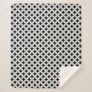 Couverture Sherpa Motif de navire géométrique noir et blanc