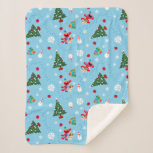 Couverture Sherpa Motif de Noël bleu Elmo & Tango