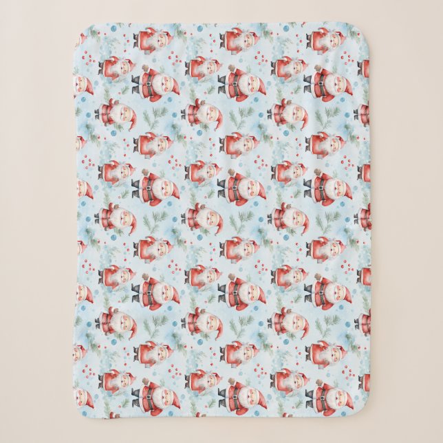 Couverture Sherpa Motif de Noël du Père Noël (Devant)