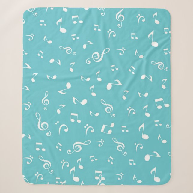 Couverture Sherpa Motif de notes musicales (Devant)