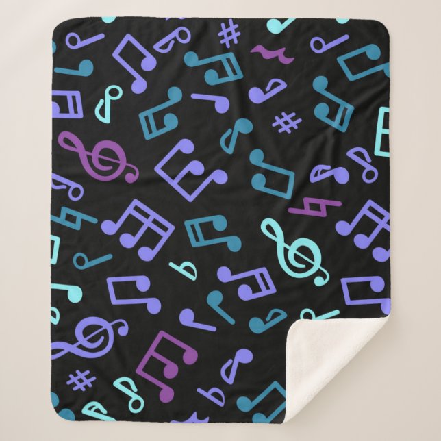 Couverture Sherpa Motif de notes musicales (Devant)