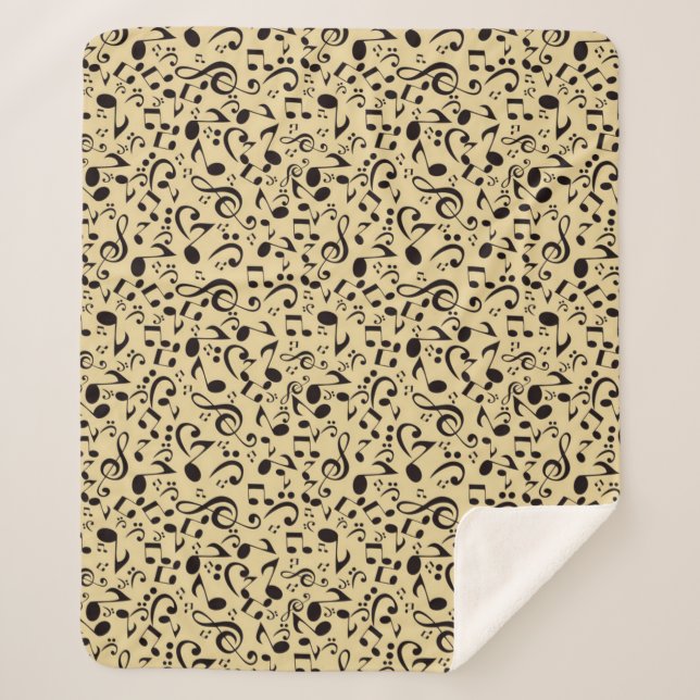 Couverture Sherpa Motif de notes musicales (Devant)