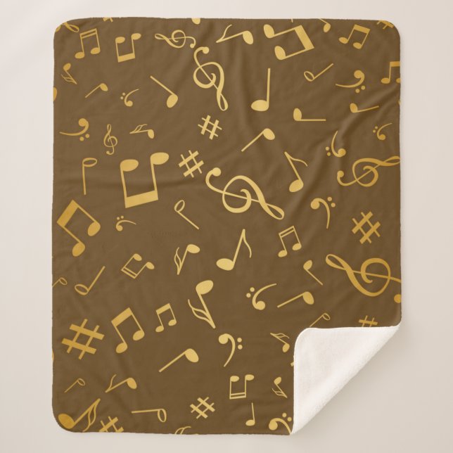 Couverture Sherpa Motif de notes musicales (Devant)