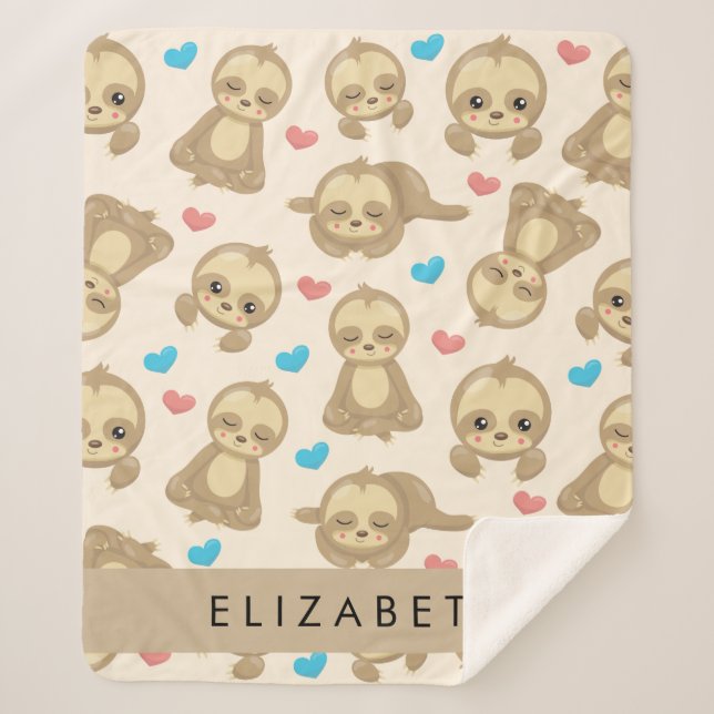 Couverture Sherpa Motif De Parfums, Mignons Parfums, Coeurs, Votre N (Devant)