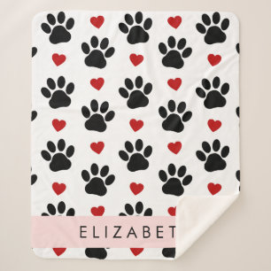 Couverture Sherpa Motif De Pâtes, Pâtes Noires, Coeurs Rouges, Votre