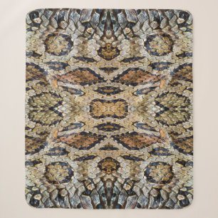 Couverture Sherpa motif de peau de serpent. Poster de animal vintage