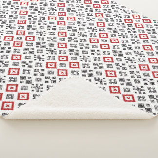 Couverture Sherpa Motif de point de croix folklorique sans couture