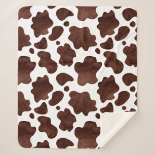 Couverture Sherpa Motif de points de vache Brown et Poster de animal