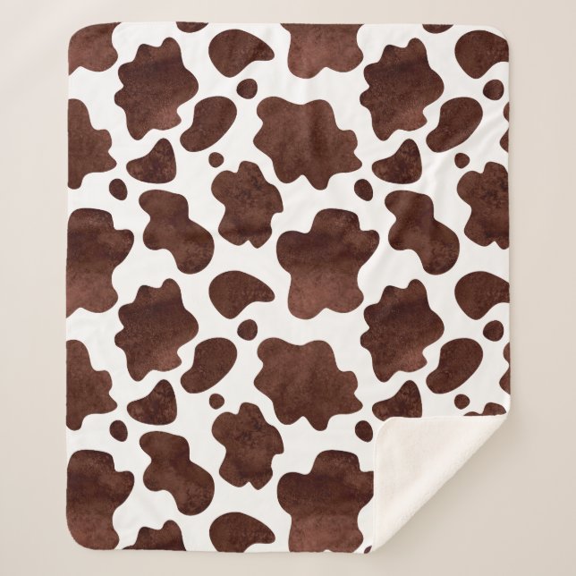 Couverture Sherpa Motif de points de vache Brown et Poster de animal (Devant)
