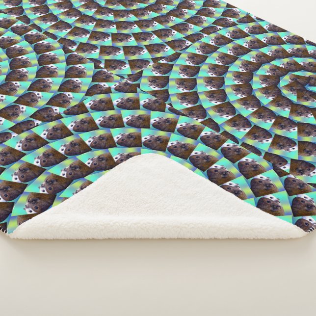 Couverture Sherpa Motif de porc de Guinée circulaire, (3/4)