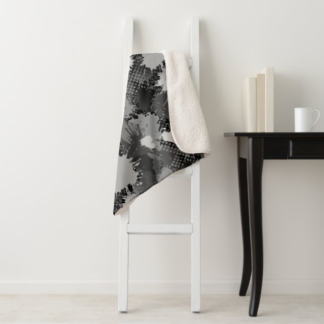 Couverture Sherpa Motif de projection de peinture 2 (En situation)