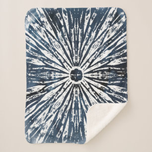 Couverture Sherpa Motif de radial d'encre d'indigo