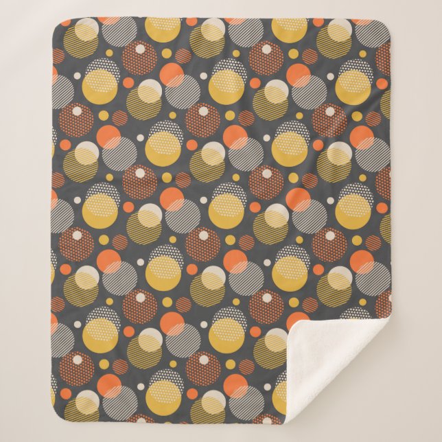 Couverture Sherpa Motif de rayure de point de polka (Devant)