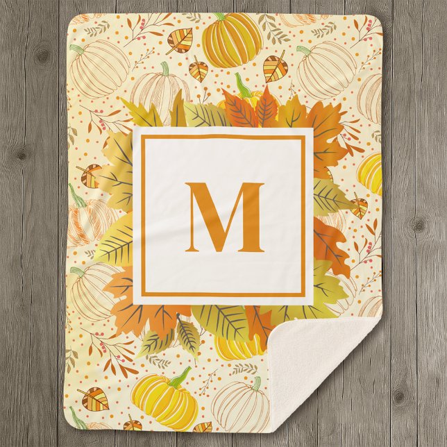 Couverture Sherpa Motif de récolte de citrouilles d'automne (Créateur téléchargé)