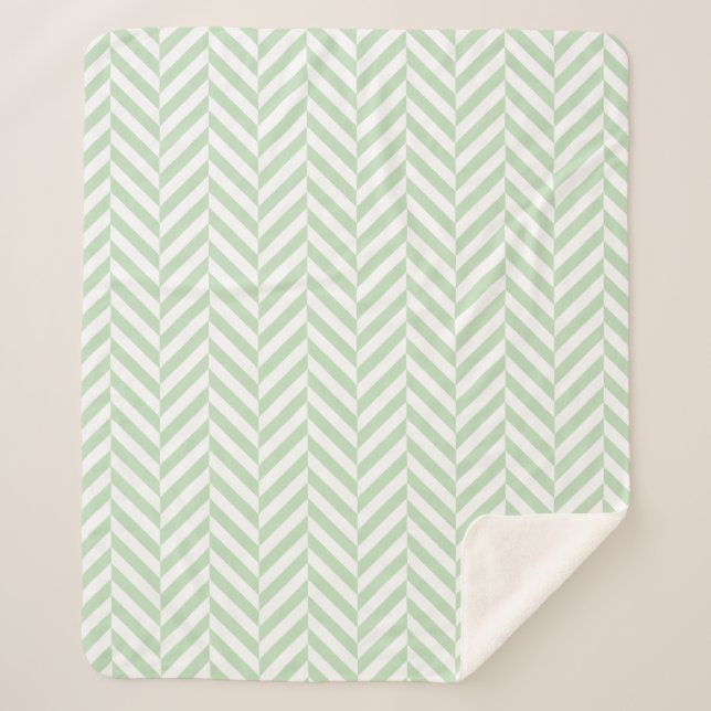 Couverture Sherpa Motif de sonnerie géométrique vert Mint (Devant)
