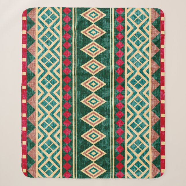 Couverture Sherpa Motif de style africain géométrique Abstrait (Devant)