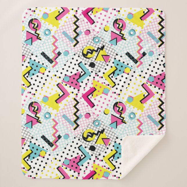 Couverture Sherpa Motif de style postmoderne Memphis (Devant)