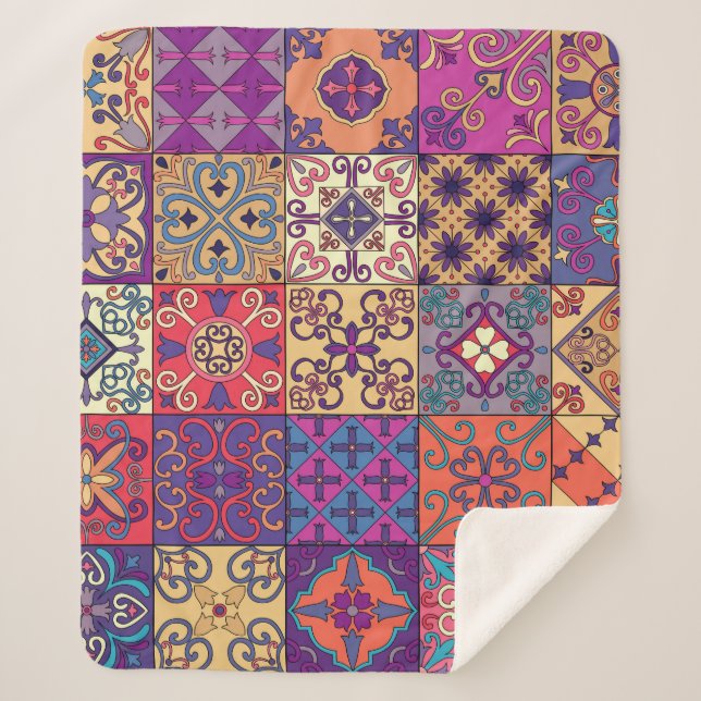Couverture Sherpa Motif de style Talavera (Devant)
