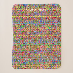 Couverture Sherpa motif de symboles de paix multicolores