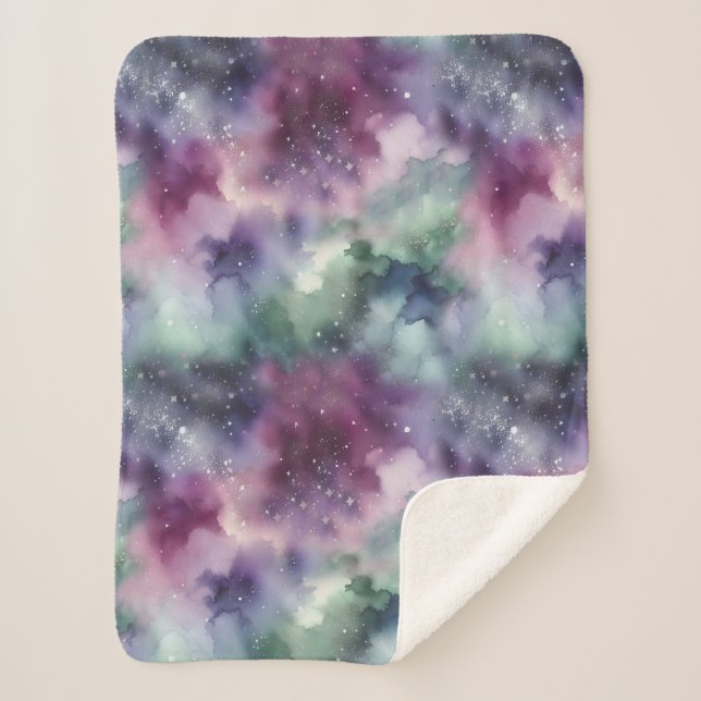 Couverture Sherpa Motif de tapisserie céleste (Devant)