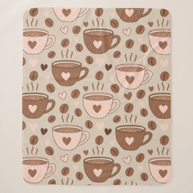 Couverture Sherpa Motif de tasse à café cosy (11) (Devant)