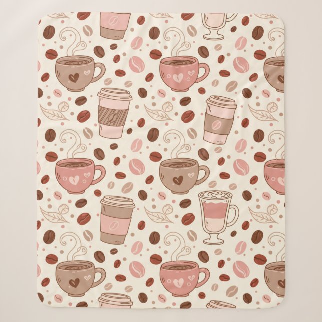 Couverture Sherpa Motif de tasse à café cosy (3) (Devant)