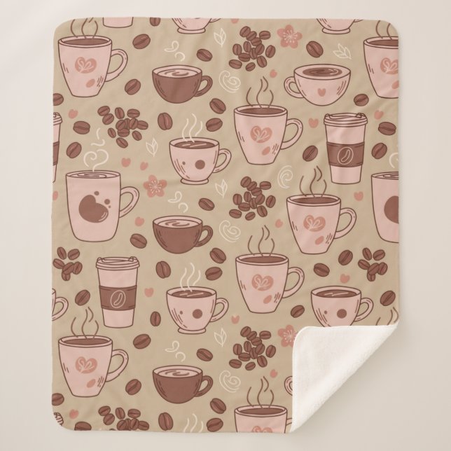 Couverture Sherpa Motif de tasse à café cosy (7) (Devant)